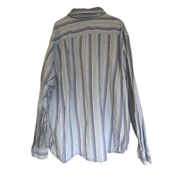 Mens No Boundaries Button Up Blue Striped Long Sleeve Dress Shirt 2XL XXL Top - Picture 2 of 16
